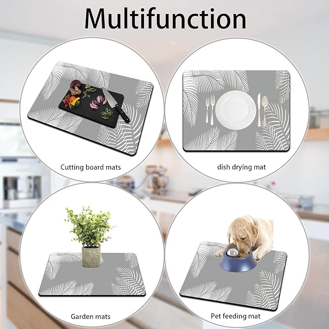 Dish Drying Mat for Multiple Usage. Super Absorbent, Easy clean, Quick dry - Image 4