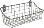 Spectrum Small Wire Wall Basket Industrial Gray Rustic Wall Bin, Vintage Wire by Spectrum
