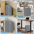 Bathroom Small Trash Can with Automatic Touchless Lid, 2.6 Gallon Smart Garbage - Image 6