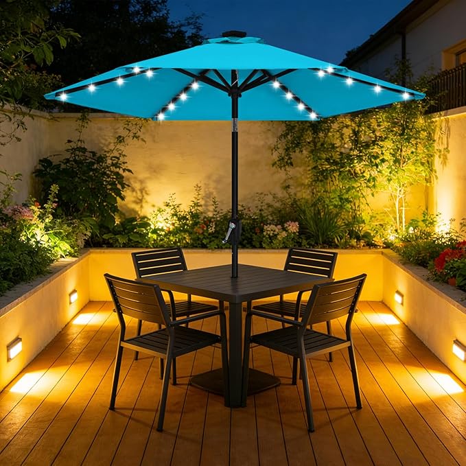 ABCCANOPY 7.5ft Solar 24 LED Lighted Patio Umbrella, Lake - Image 8