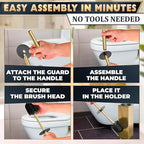 Stainless Steel Toilet Brush and Holder Set Gold & Square Design - Image 6