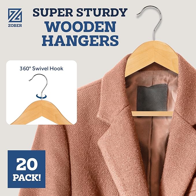 ZOBER High-Grade Wooden Hangers - Image 2
