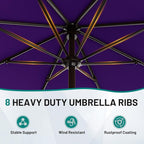 AreShark 9 FT Patio Umbrella for Outdoor, Outdoor Table Umbrella with Push Button Tilt and Crank, Outdoor Patio Umbrellas with 8 Sturdy Ribs for Market, Garden, Pool (Dark Purple) - Image 3