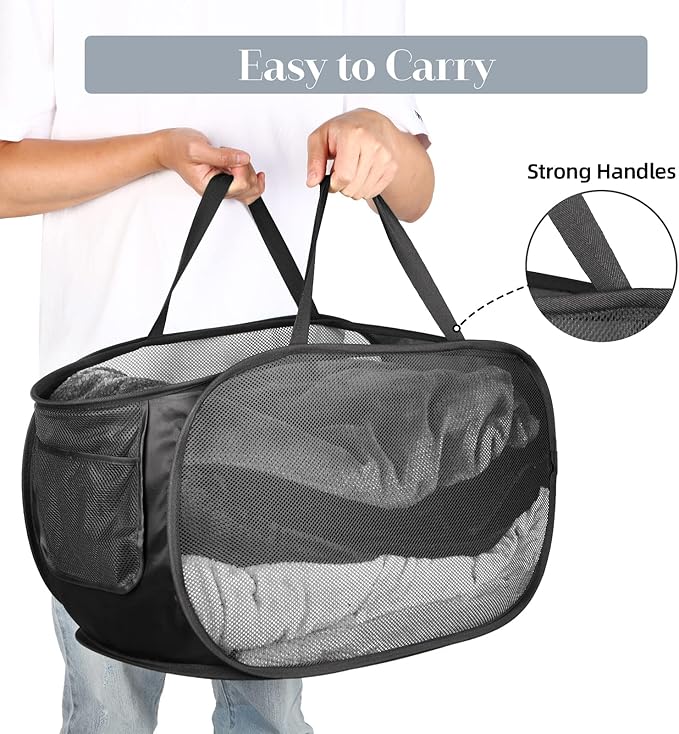 4 Pcs Durable Collapsible Laundry Baskets, Foldable Laundry Basket Large Opening - Image 5