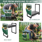 FLINTER 10.2" Wider Garden Kneeler and Seat, Heavy Duty Thick Gardening Bench for Kneeling and Seat - Garden Kneelers for Seniors, Gardening Stools for Women, Grandparents, Gardeners, Black - Image 4