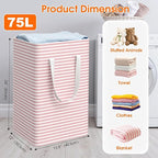 3 Pack Large Laundry Basket, Waterproof & Freestanding Laundry Hamper, - Image 2