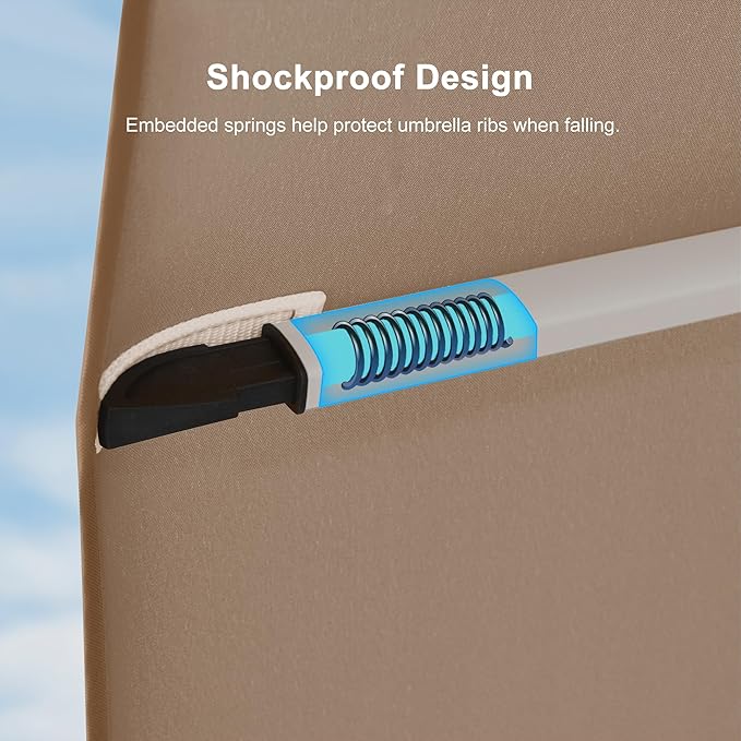 PURPLE LEAF 9ft Patio Umbrella Outdoor Square Umbrella Large Cantilever Umbrella Windproof Offset Heavy Duty Sun for Garden Deck Pool Patio, Beige - Image 7