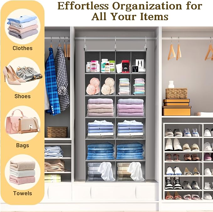Ofiray-home 6 Tier Hanging Closet Organizer, 16 Compartments Sweater Organizer - Image 7