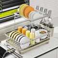 Dish Drying Rack Kitchen 2-Tier 304 Stainless Steel Dish Racks by Arshray