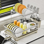 Dish Drying Rack Kitchen 2-Tier 304 Stainless Steel Dish Racks by Arshray