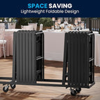Flash Furniture Hercules Series Folding Chairs for Weddings and Formal Events, Stackable Commercial Event Seats with 1,000-lb. Static Weight Capacity, Set of 4, Black - Image 8
