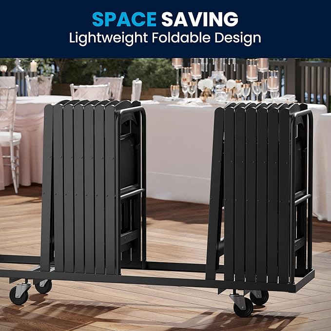 Flash Furniture Hercules Series Folding Chairs for Weddings and Formal Events, Stackable Commercial Event Seats with 1,000-lb. Static Weight Capacity, Set of 4, Black - Image 8