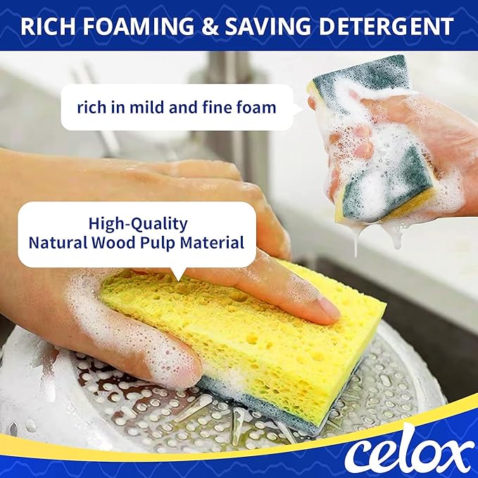 CELOX Scrub Sponges for Washing Dishes and Cleaning Kitchen, 24 Pack - Image 6