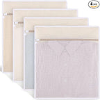 4Pcs Durable Cotton Mesh Laundry Bags by Dntorx