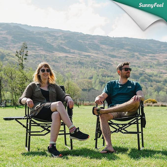 SUNNYFEEL Camping Directors Chair, Heavy Duty,Oversized Portable Folding Chair with Side Table, Pocket for Beach, Fishing,Trip,Picnic,Lawn,Concert Outdoor Foldable Camp Chairs - Image 4