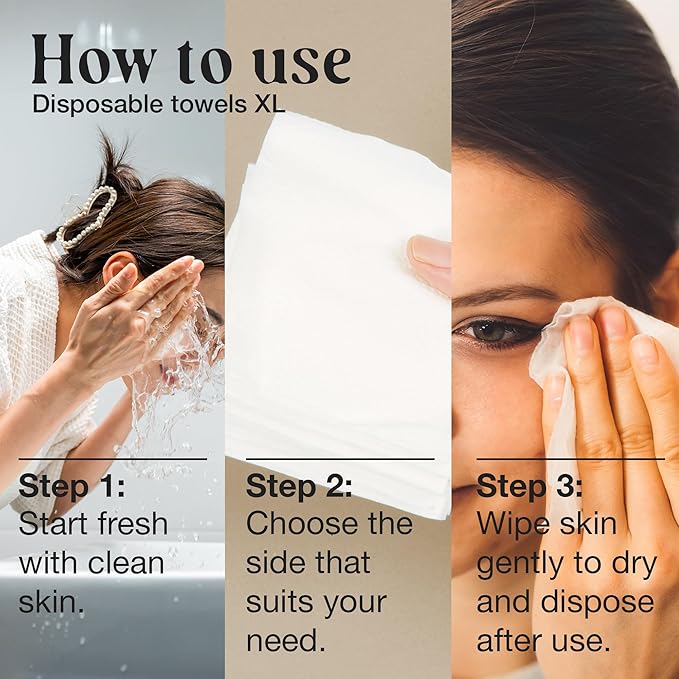 50 CT Face Cloths for Washing Face – Biodegradable Viscose Disposable Face - Image 3