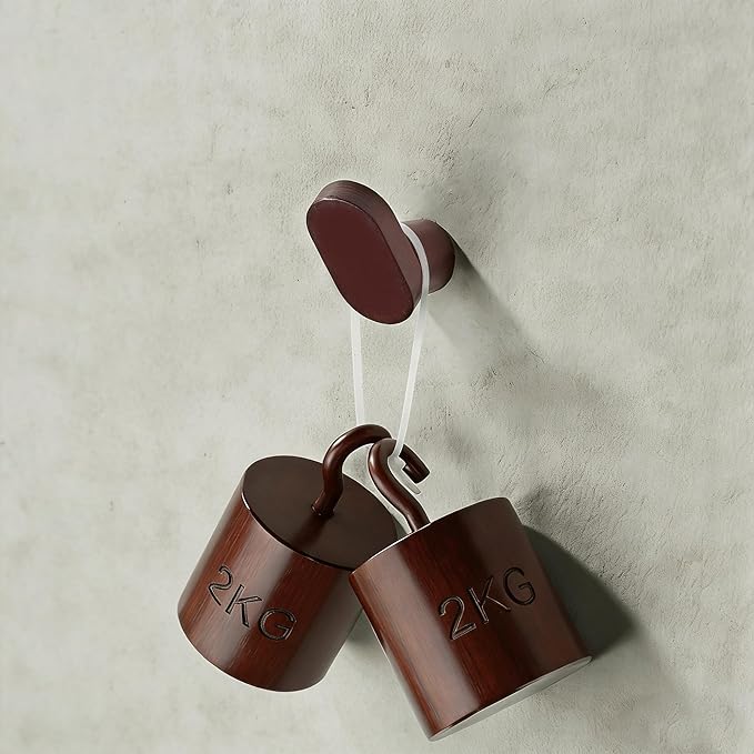 DELITON Coat Hooks Wall Mount, 4 Pack Wood Wall Hooks Rustic Heavy Duty - Image 5