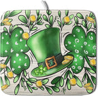 St Patrick's Day Shamrock Dish Drying Mat 16x18 inch Eucalyptus Leaves Dishes by Giwawa