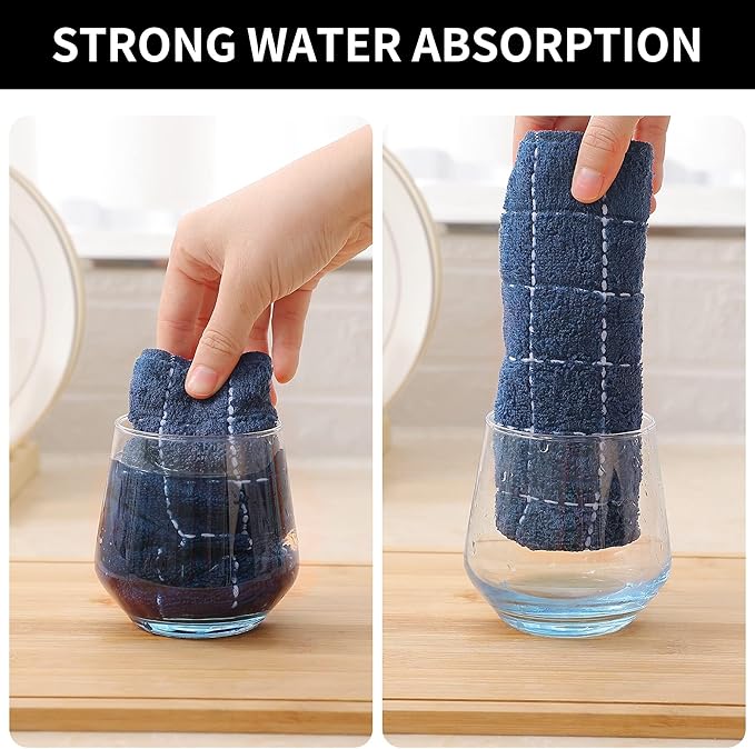 Homaxy 100% Cotton Terry Kitchen Dish Cloths, Ultra Soft and Absorbent Dish - Image 3