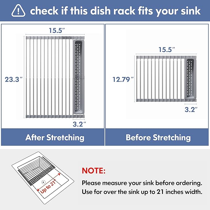 JASIWAY Over The Sink Dish Drying Rack - Image 2