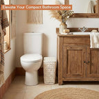 Wicker Trash Can with Lid and Liner, Boho Decotative Small Bathroom Trash Cans - Image 3