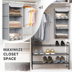 Simple Houseware 3-Shelf Hanging Closet Organizer, Fabric Storage Shelves - Image 6