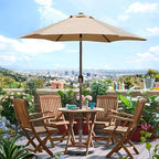Blissun 7.5 ft Patio Umbrella, Yard Umbrella, Outdoor Market Umbrella with Push Button Tilt Crank (Tan) - Image 5