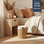 4 Gallon Wicker Trash Can with Lid, Small Bathroom Trash Can, Water Hyacinth - Image 5
