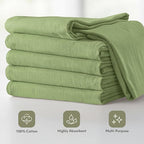 Utopia Kitchen Sage Green Flour Sack Towels 100% Cotton Tea Towels - Image 4