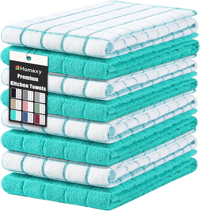 Homaxy Premium Cotton Kitchen Towels 16"x 28", Large Natural Ring Spun 390 GSM by Homaxy