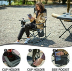 Portal Outdoor Rocking Chair Camping Folding Portable Rocker with Cup Holder Side Pocket Carry Bag, Support 350LBS (Mesh Black) - Image 7