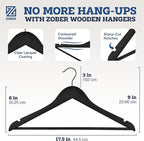 ZOBER Black Wooden Hangers - Image 3