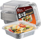 8x8 Aluminum Pans with Clear Lids by Unknown