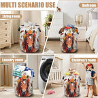 Watercolor Horse Laundry Basket, Foldable Waterproof Animals Floral Laundry - Image 7
