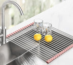 Tomorotec 21" x 15.5" Roll Up Dish Drying Rack Over Sink Drying Rack Sink Cover - Image 8