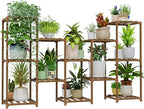 Bamworld Large Plant Shelf Outdoor Wood Plant Stand Large Rack for Living Room Patio, Balcony and Garden by Bamworld