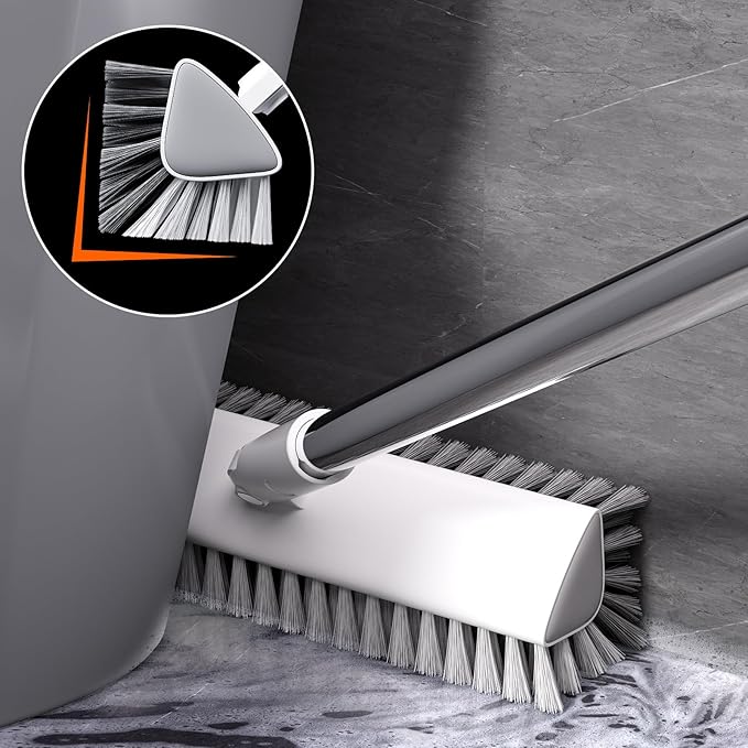 Grout Brush with Long Handle, Heavy-Duty Tile and Shower Floor Scrub Brush Stiff - Image 3