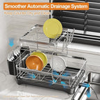 Dish Drying Rack Kitchen 2-Tier 304 Stainless Steel Dish Racks - Image 2
