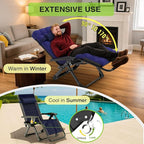 Suteck Zero Gravity Chair, Reclining Camping Lounge Chair w/Removable Cushion, Upgraded Lock and Cup Holder, Reclining Patio Chairs Folding Recliner for Indoor and Outdoor - Image 3