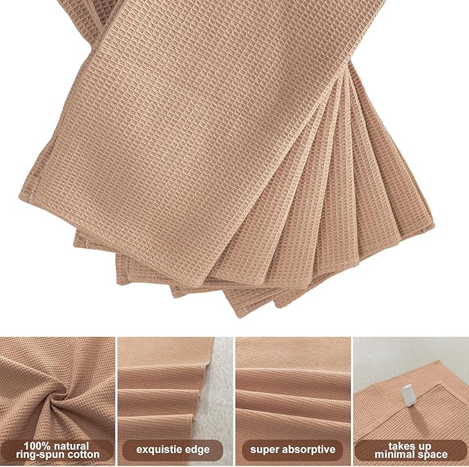 QUILTINA Dish Towels Set, 100% Cotton Waffle Weave Kitchen Towels 6 Pack - Image 5