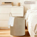 Tall Laundry Basket with Handles, 53L Portable Dirty Clothes Hamper, Boho - Image 5