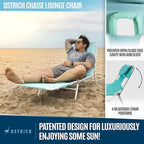 Ostrich 72 by 22 Inch Versatile Chaise Lounge Portable Reclining Lounger, Outdoor Patio, Beach, Lawn, Camping, or Pool Tanning Chair, Aqua - Image 5