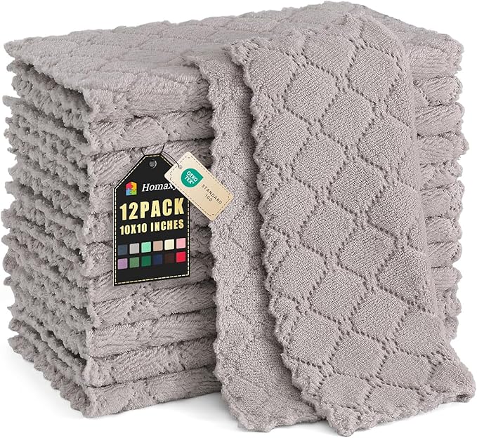 Homaxy 12 Pack Kitchen Dish Cloths, Super Soft and Absorbent Coral Velvet Dish by Homaxy