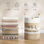95L Striped Laundry Hamper - Image 4