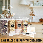 PRAKI Cereal Containers Storage Set, Measuring Cup & Marker - Image 6