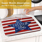 4th of July Dish Drying Mat for Kitchen Counter Patriotic Holiday Absorbent - Image 7