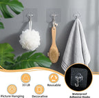 Adhesive Wall Hooks for Hanging, 50 Pack Heavy Duty Stainless Self Sticky Hooks - Image 4