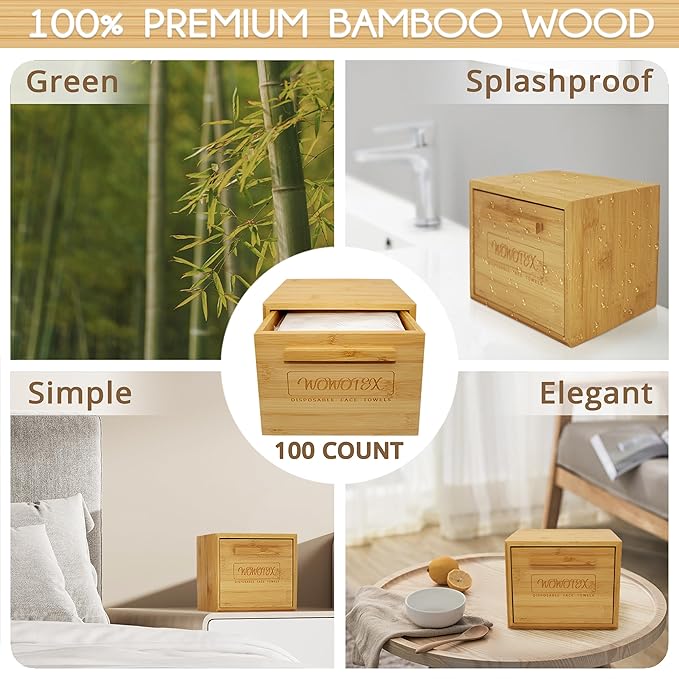 Luxe Bamboo Towel Container - Image 2