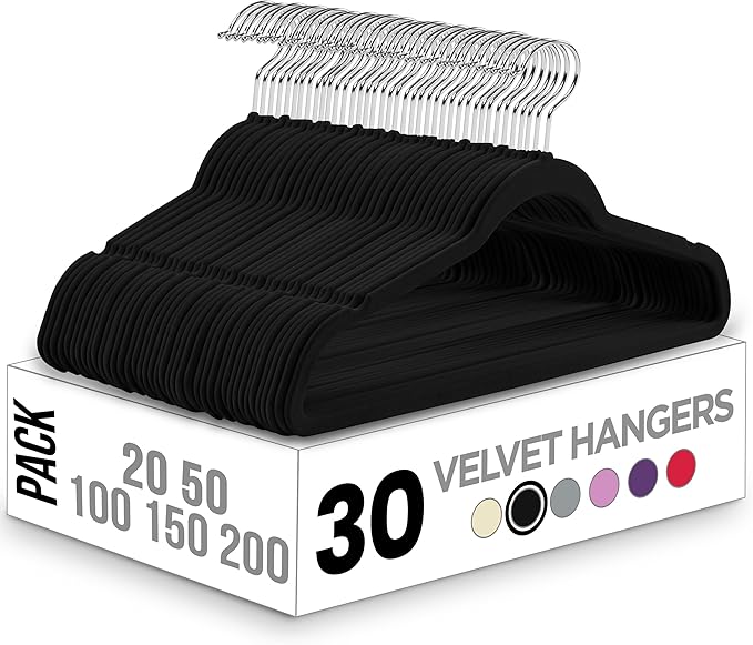 Utopia Home Velvet Hangers 30 Pack – Luxury Non-Slip Slim Pant & Coat Hangers by UTOPIAHOME