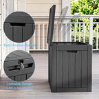 EasyUp 36 Gallon Outdoor Storage Box Waterproof, Resin Outdoor Deck Box, Deck Boxes for Garden Tools Equipment and Cushions (Black) - Image 5
